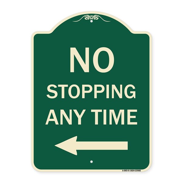 No Stopping Anytime with Arrow Heavy-Gauge Aluminum Architectural Sign, 24" x 18", G-1824-23582